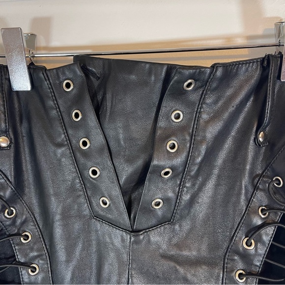 I.AM.GIA Xenia Pant in Black Vegan Leather High Rise Grunge Lace Up size XXS - Picture 8 of 11